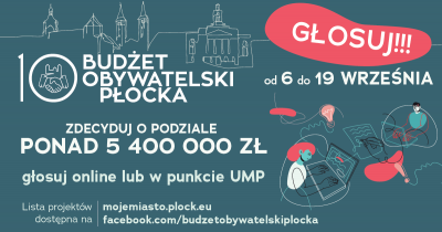 grafika informacyjna o głosowaniu na projekty w Budżecie Obywatelskim Płocka w 10. edycji